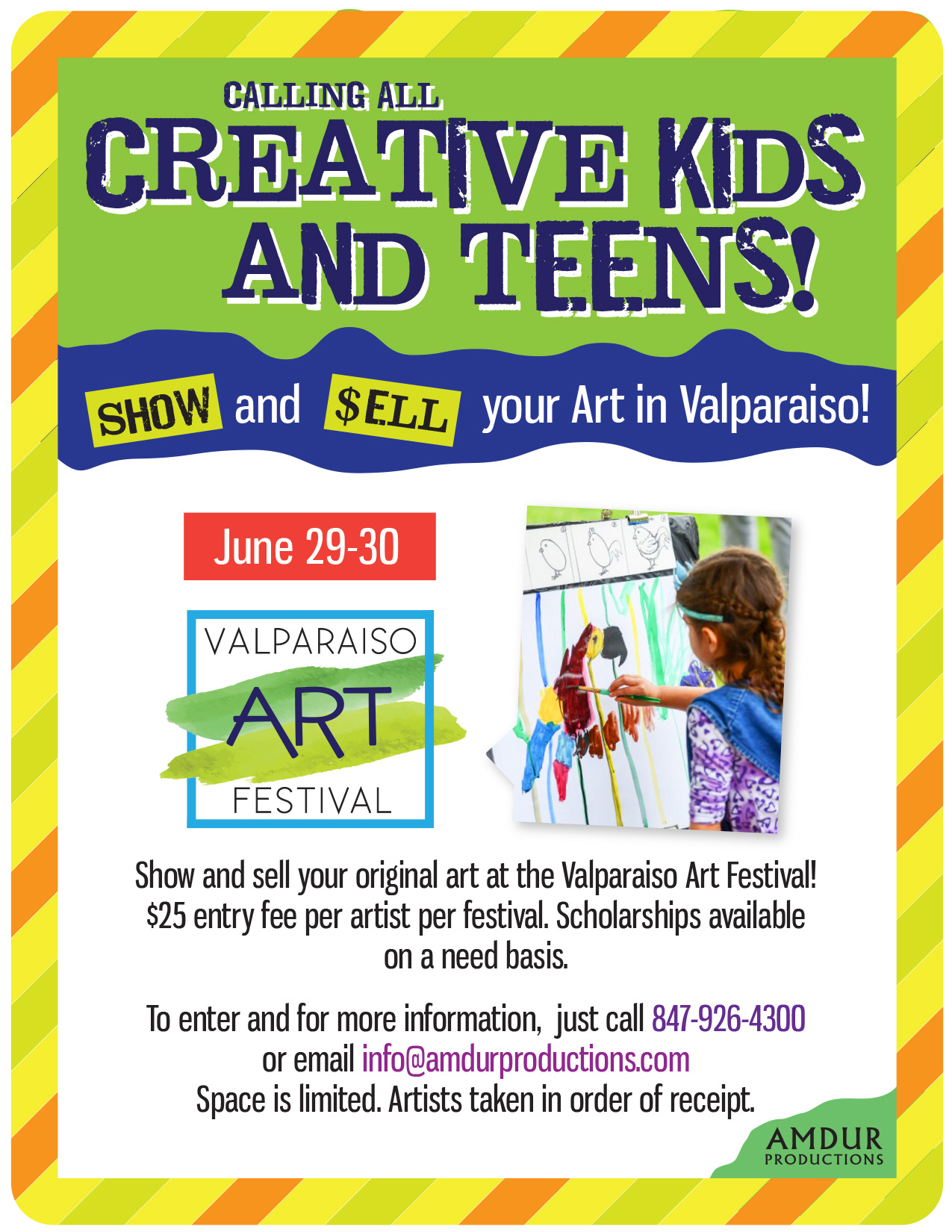 Call for Youth Artists for the Valparaiso Art Festival! Amdur Productions
